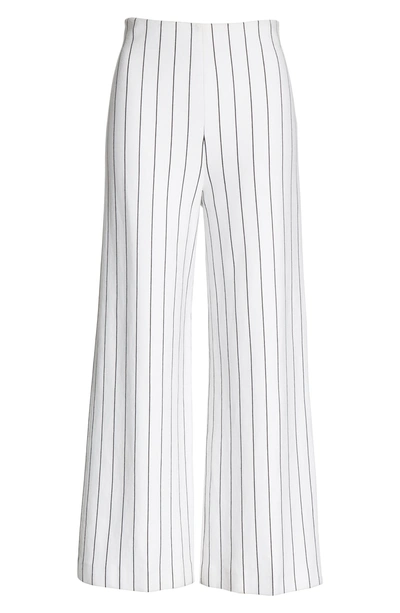 Shop Rosetta Getty Pinstripe Pull-on Pants In White/ Black