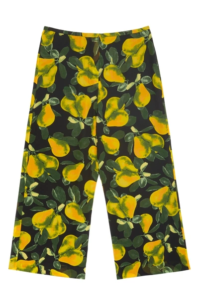 Shop Marc Jacobs Pear Print Wide Leg Pants In Green Multi