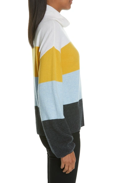 Shop Veronica Beard Faber Stripe Cashmere Sweater In Yellow Multi