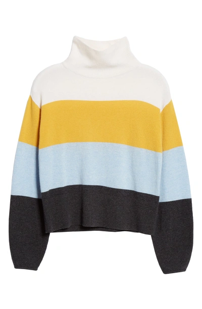 Shop Veronica Beard Faber Stripe Cashmere Sweater In Yellow Multi