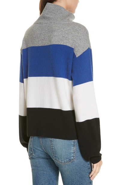 Shop Veronica Beard Faber Stripe Cashmere Sweater In Black Multi