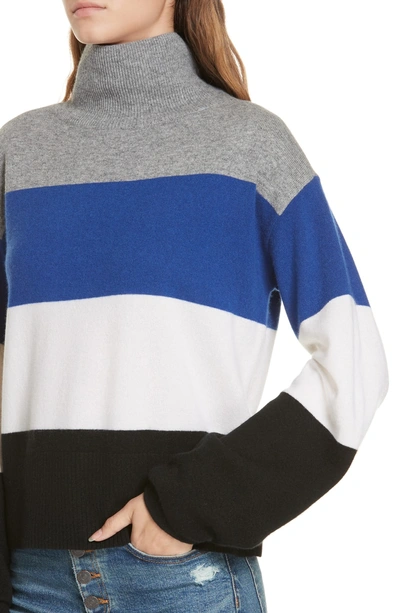 Shop Veronica Beard Faber Stripe Cashmere Sweater In Black Multi
