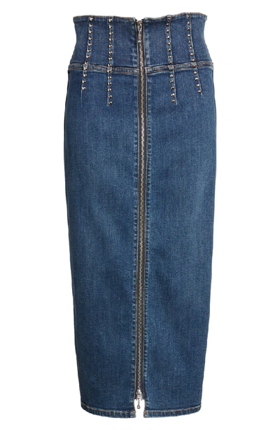 Shop Current Elliott The Trilby Bead Detail Pencil Skirt In Kelby/ Dome Studs
