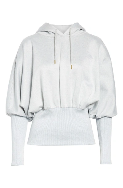 Shop Opening Ceremony Satin Face Hoodie In Heather Grey