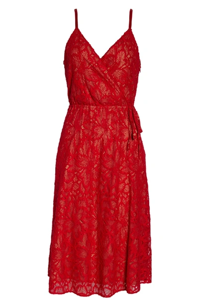 Shop Ali & Jay Cheek To Cheek Lace Midi Dress In Scarlet