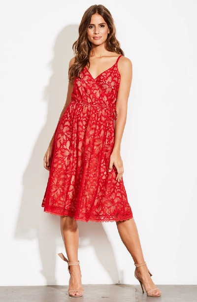 Shop Ali & Jay Cheek To Cheek Lace Midi Dress In Scarlet