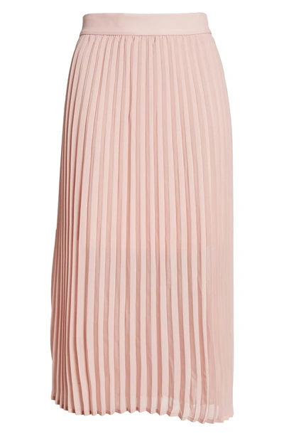 Shop Love, Fire Pleated Georgette Midi Skirt In Pale Mauve