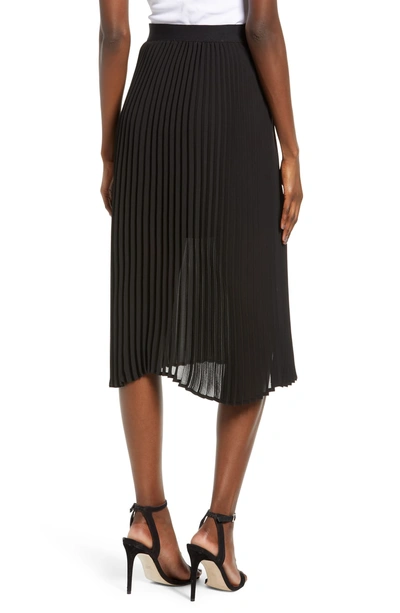 Shop Love, Fire Pleated Georgette Midi Skirt In Black