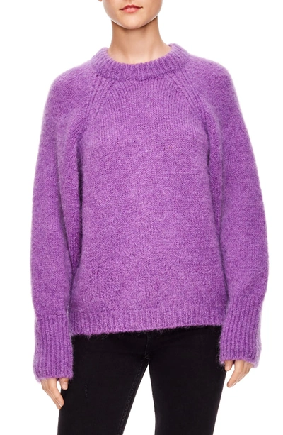 Shop Sandro Mohair Blend Oversize Sweater In Violet