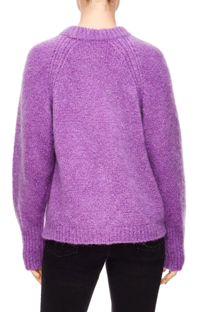 Shop Sandro Mohair Blend Oversize Sweater In Violet