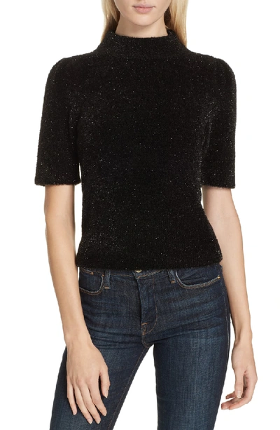 Shop Kate Spade Metallic Fuzzy Sweater In Black