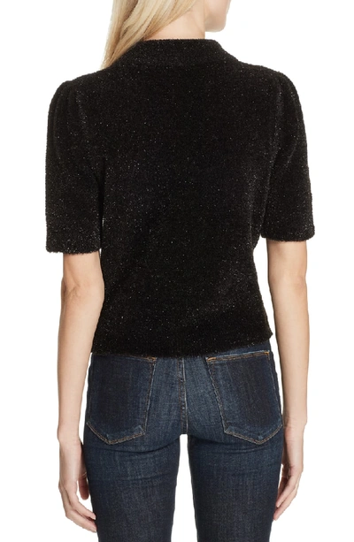 Shop Kate Spade Metallic Fuzzy Sweater In Black