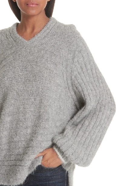 Shop Eleven Six Haley Alpaca Blend Hoody Sweater In Grey Melange