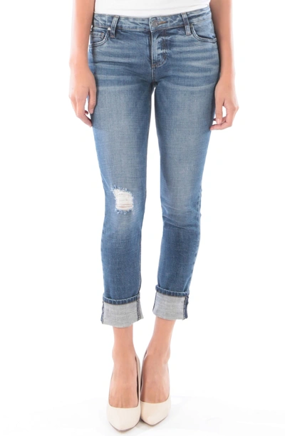 Shop Kut From The Kloth Catherine Wide Cuff Boyfriend Jeans In Palpable