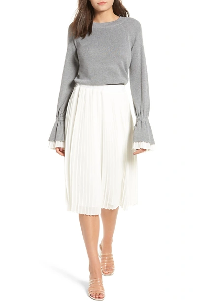 Shop English Factory Sweater Combo Dress In White