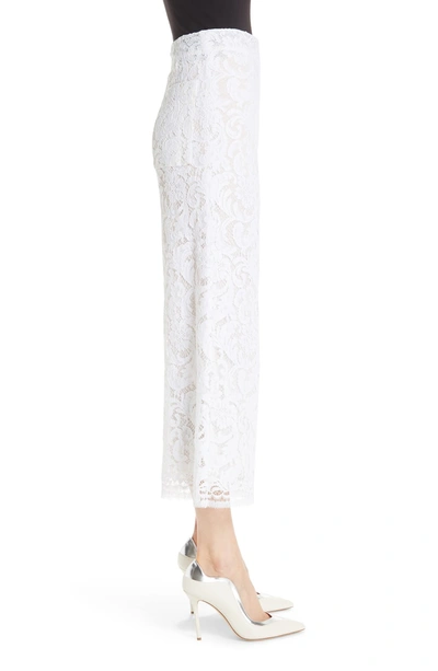 Shop Adam Lippes Lace Crop Wide Leg Pants In White