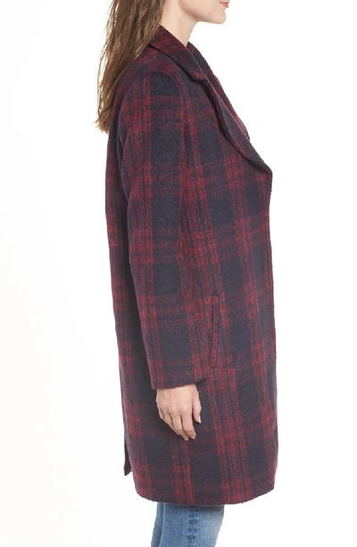 Shop Cupcakes And Cashmere Brushed Plaid Coat In Red Velvet