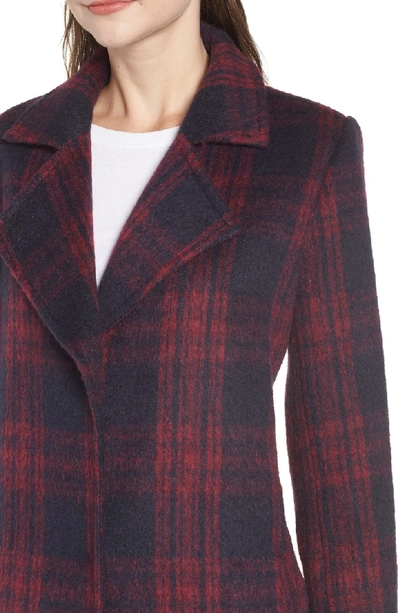 Shop Cupcakes And Cashmere Brushed Plaid Coat In Red Velvet