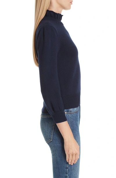 Shop Co Mock Neck Wool Sweater In Navy