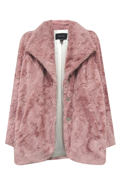 Shop Karen Kane Faux Fur Coat In Petal Pink