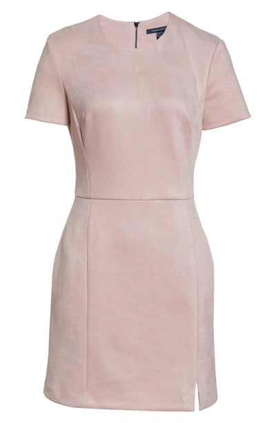 Shop French Connection Short Sleeve Faux Suede Dress In Teagown