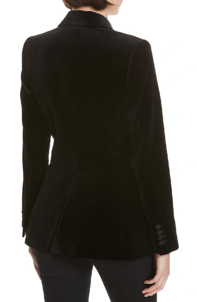 Shop Theory Stretch Velvet Tuxedo Jacket In Black