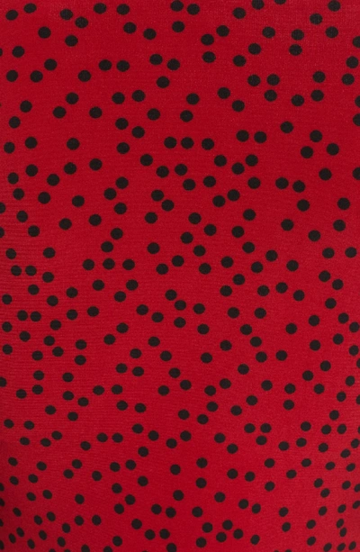 Shop Anne Klein Camille Dot Wrap Top In Titian Red/ Anne Black