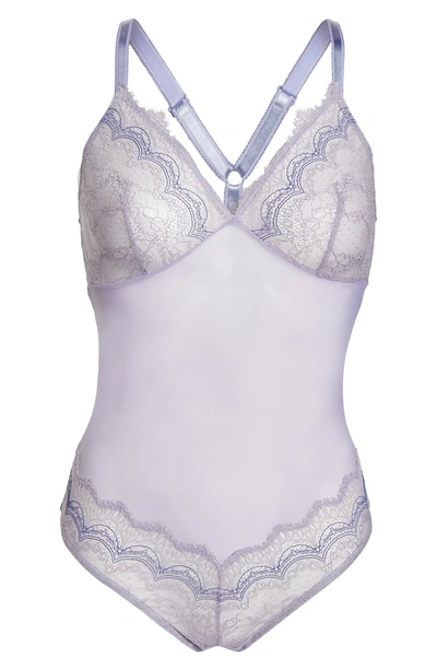 Shop B.tempt'd By Wacoal Wink Worthy Thong Bodysuit In Lavender Aura