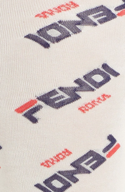 Shop Fendi X Fila Mania Logo Tights In White Multi