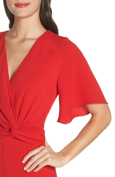 Shop Harlyn Twist Front Jumpsuit In Red