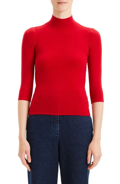 Shop Theory Fitted Merino Wool Blend Shell In Peppercorn