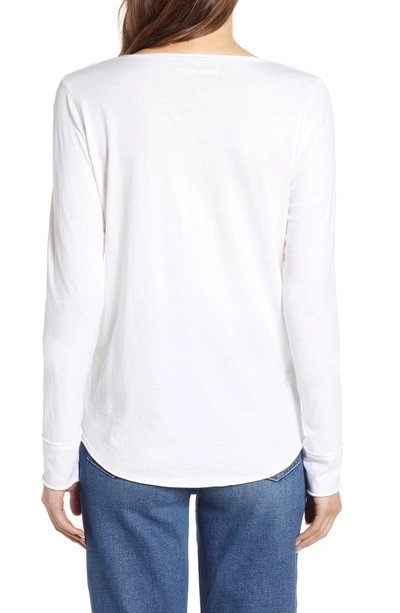 Shop Zadig & Voltaire Crystal Heart Detail Split Neck Cotton Top In Blanc