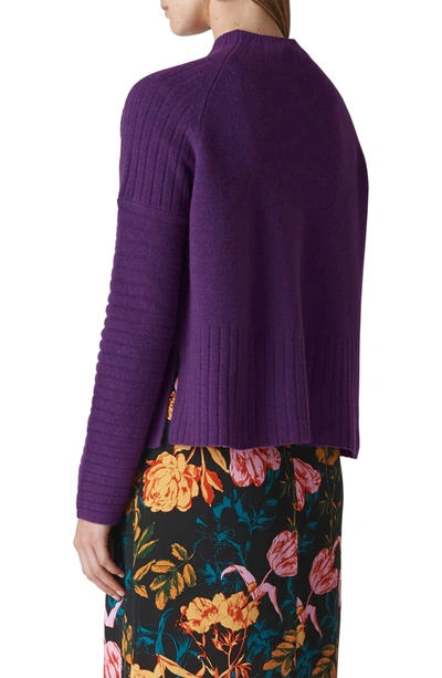 Shop Whistles Funnel Neck Merino Wool Sweater In Purple
