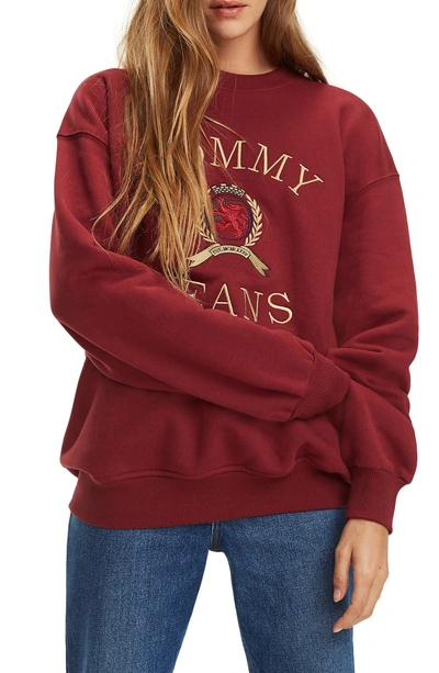Tommy Jeans Crest Capsule Sweatshirt In Cabernet | ModeSens