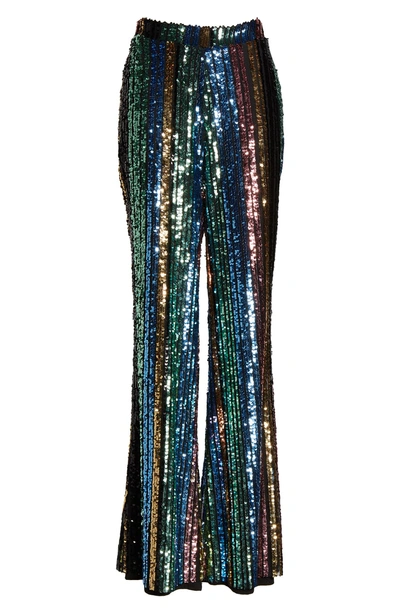 Shop Show Me Your Mumu Leigh High Waist Sequin Stripe Pants In Cocktail Stripe Sequins