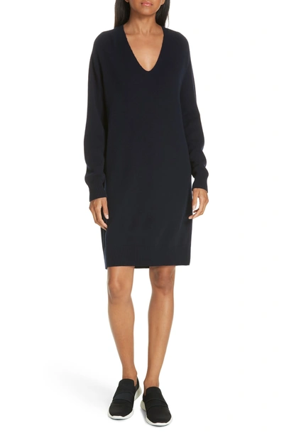 Shop Vince Deep V-neck Sweater Dress In Coastal