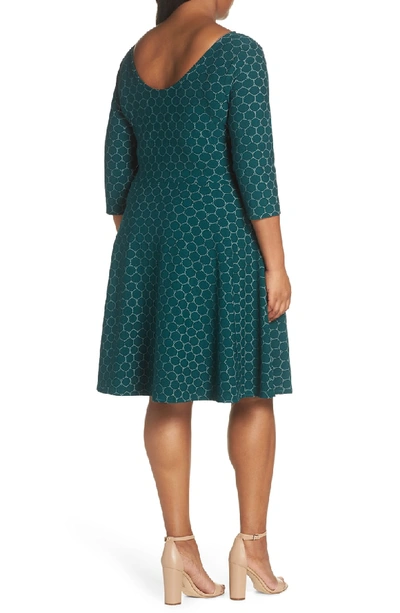 Shop Leota Circle Knit Fit & Flare Dress In Botanical Luxe