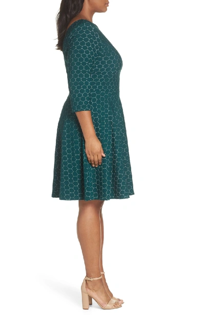 Shop Leota Circle Knit Fit & Flare Dress In Botanical Luxe