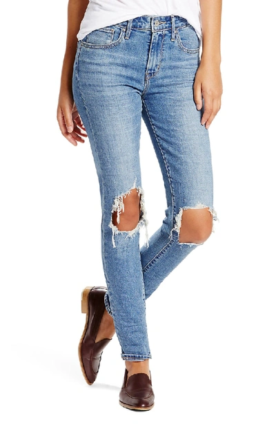 Shop Levi's 721 Ripped High Waist Skinny Jeans In Rugged Indigo