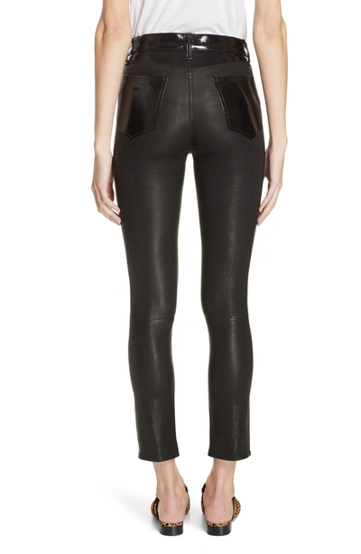 Shop Rag & Bone Evelyn Skinny Lambskin Leather Pants In Black