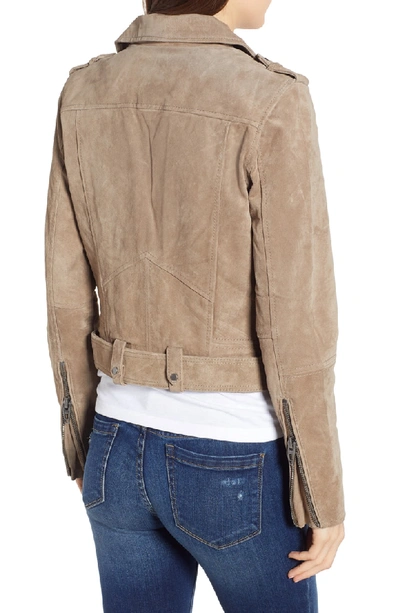 Shop Blanknyc Morning Suede Moto Jacket In French Taupe