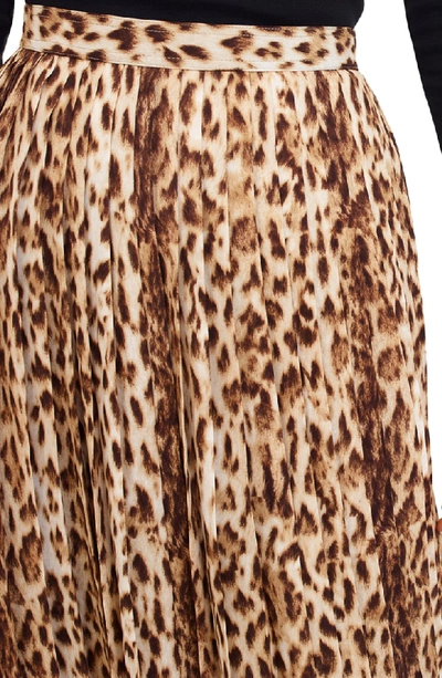 Shop Jcrew Leopard Print Pleated Midi Skirt