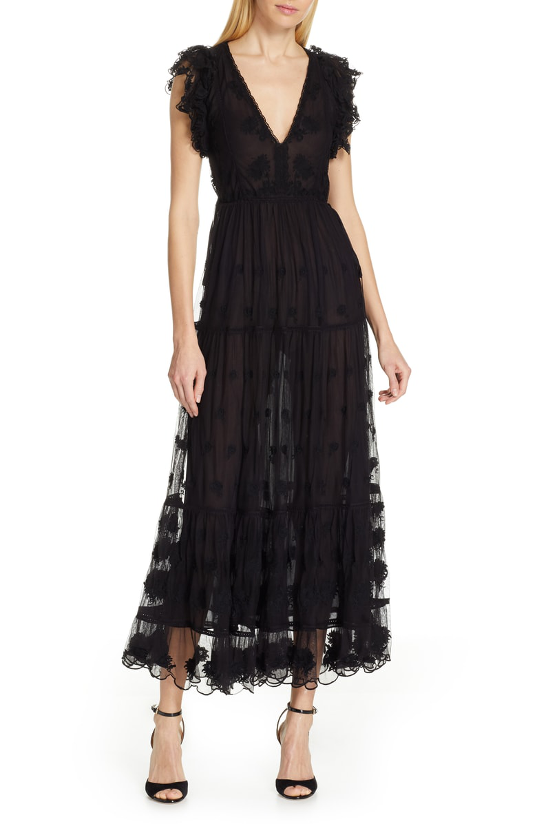 ulla johnson fifi embroidered tulle maxi dress