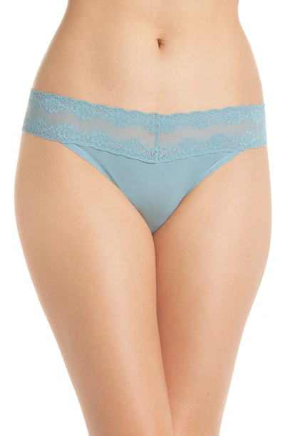 Shop Natori Bliss Perfection Thong In Smoke Blue