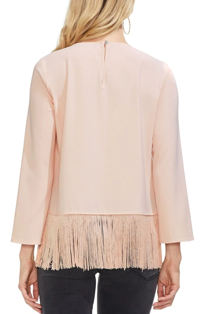 Shop Vince Camuto Tiered Fringe Top In Rose Buff