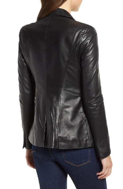 Shop Lamarque Viola Leather Jacket In Black