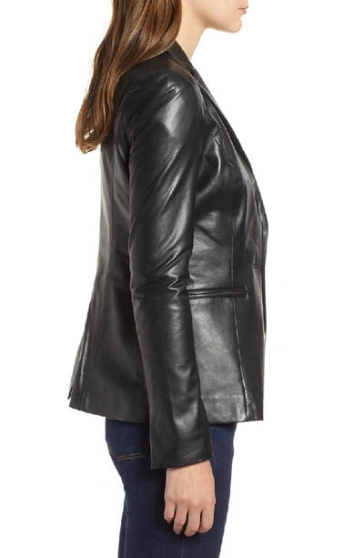 Shop Lamarque Viola Leather Jacket In Black