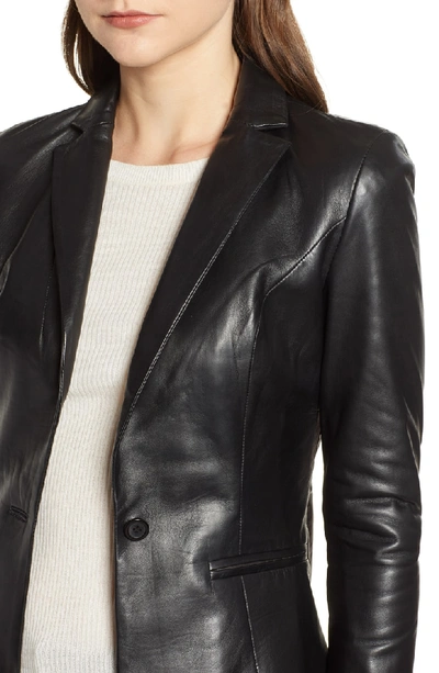 Shop Lamarque Viola Leather Jacket In Black