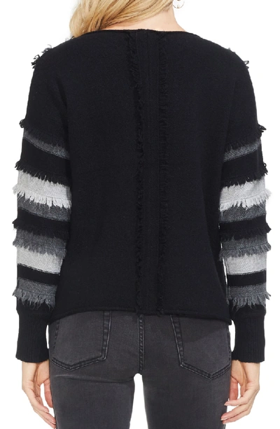 Shop Vince Camuto Stripe Sweater In Rich Black