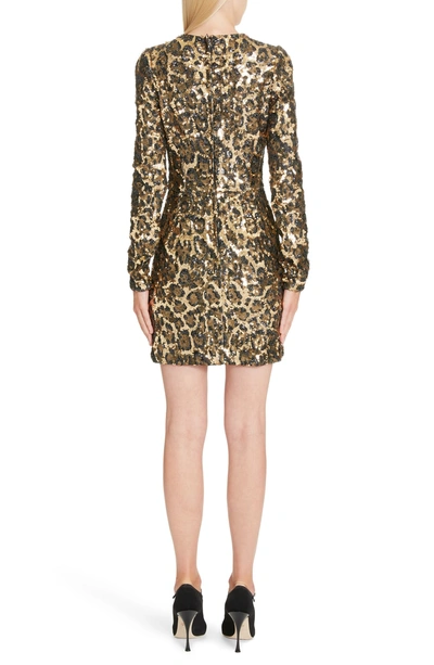 Shop Dolce & Gabbana Sequin Leopard Print Sheath Dress In S0905 Leo